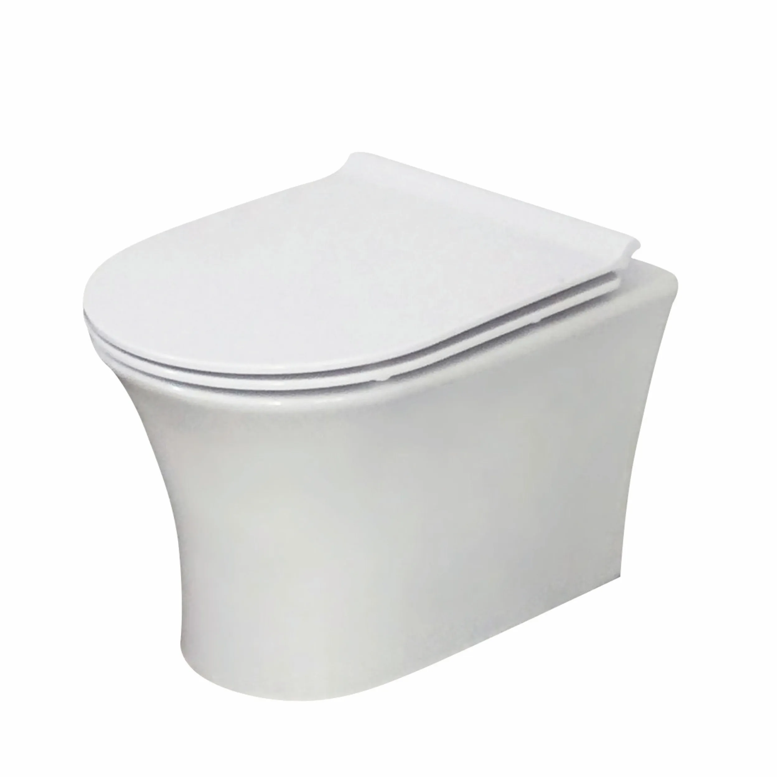 Scudo Deia Rimless Wall Hung Pan and Seat - White