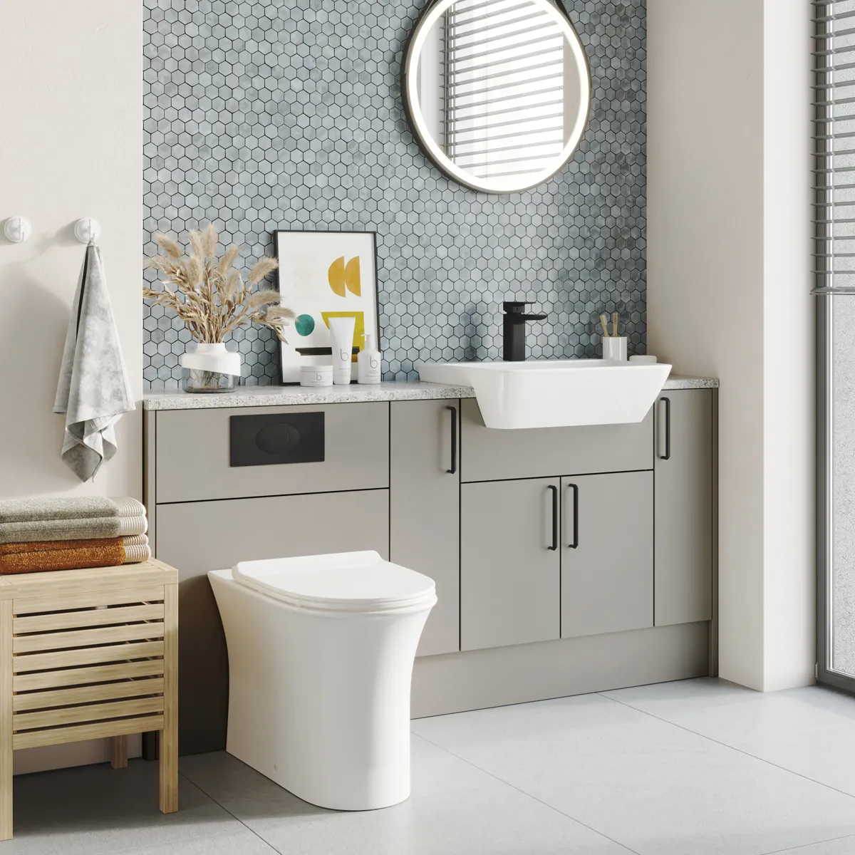 Scudo Deia Rimless Comfort Height BTW Pan and Seat - White - Image 3