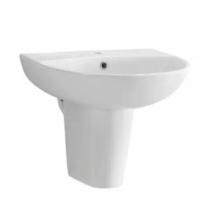 Scudo Belini and Deia 550mm Basin and Semi-Pedestal - 1 Tap Hole White