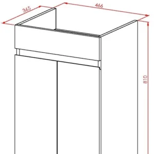 Scudo Empire 500mm Floor Standing Vanity Unit With White Basin - High Gloss White