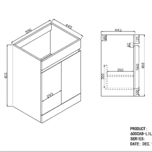 Scudo Empire 600mm Floor Standing Vanity Unit With White Basin - Matte Sage Green