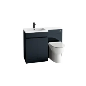 Scudo Empire 1100mm Vanity + WC Unit With R/H White L Shape Stone Basin - Matte Anthracite