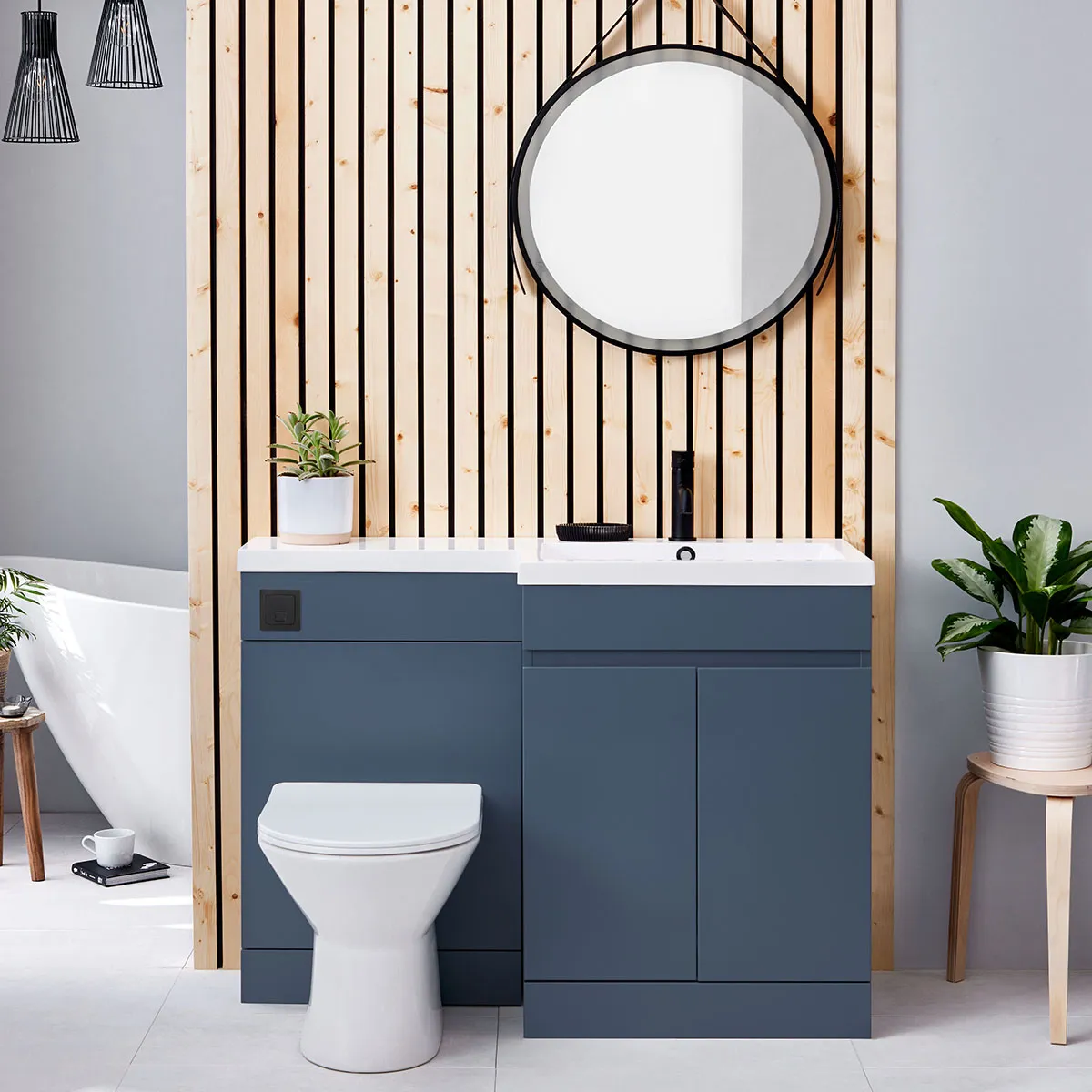 Scudo Empire 500mm x 810mm x 245mm Floorstanding WC Unit - Matte Twilight Blue - Image 2