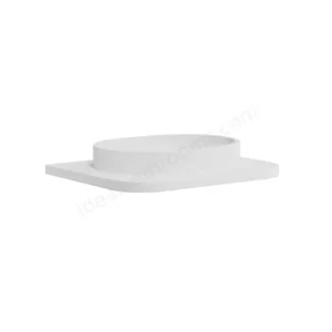 Scudo Linea Curve 600mm Vanity Unit With Brass Legs and White Basin - Sonoma Oak