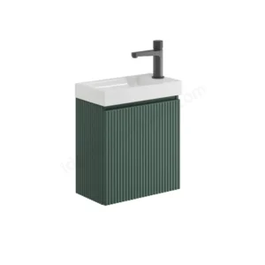Scudo Linea 400mm Cloakroom Unit With White Basin - Reed Green