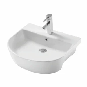 Scudo Middleton 560mm Semi Recessed Basin - 1 Tap Hole White