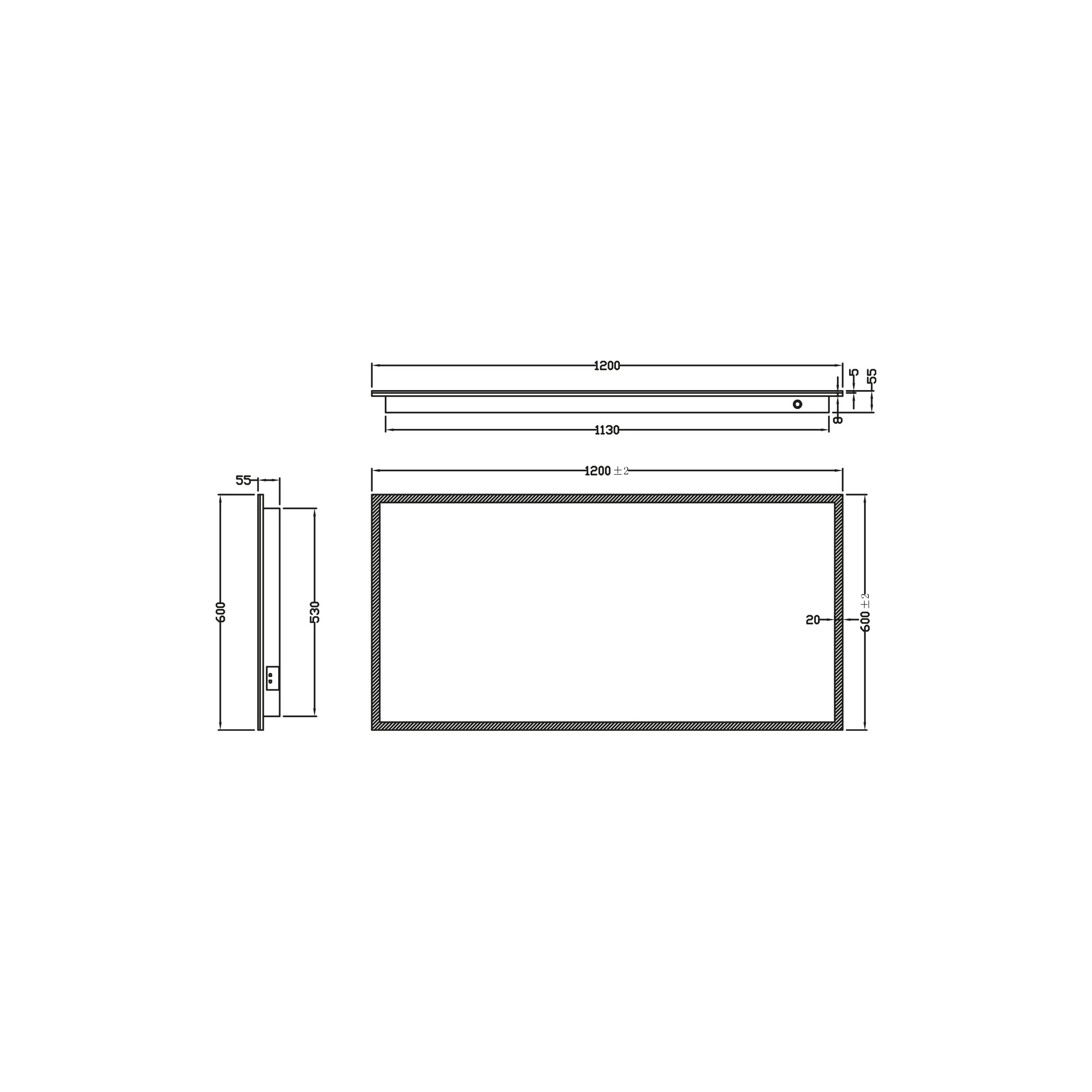 Scudo Mosca 1200mm x 600mm LED Mirror w/ Demister Pad & Shaver Socket - Image 3