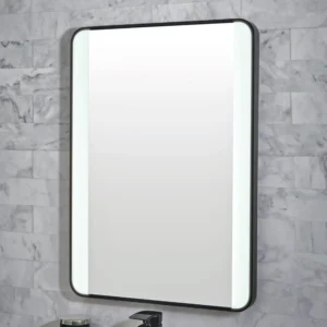 Scudo Mono 500mm x 700mm Soft Square Mirror w/ Demister & Colour Change - Matte Black