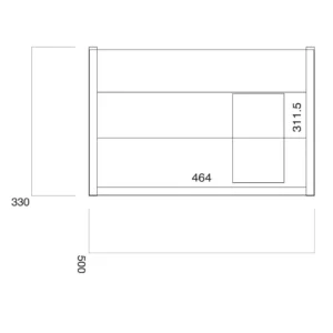 Scudo Muro 500mm Wall Hung Unit With White Ceramic Basin - Davos Oak