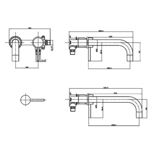 Scudo Core Wall Mounted Basin Tap - Chrome