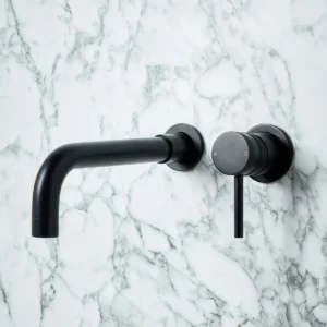 Scudo Core Wall Mounted Basin Tap - Black