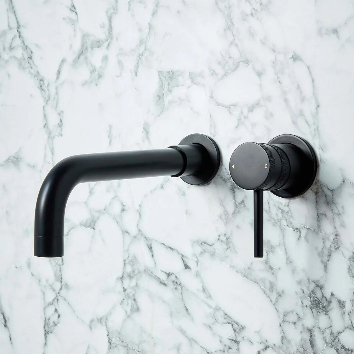 Scudo Core Wall Mounted Basin Tap - Black - Image 2