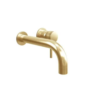Scudo Core Wall Mounted Basin Tap - Brushed Brass