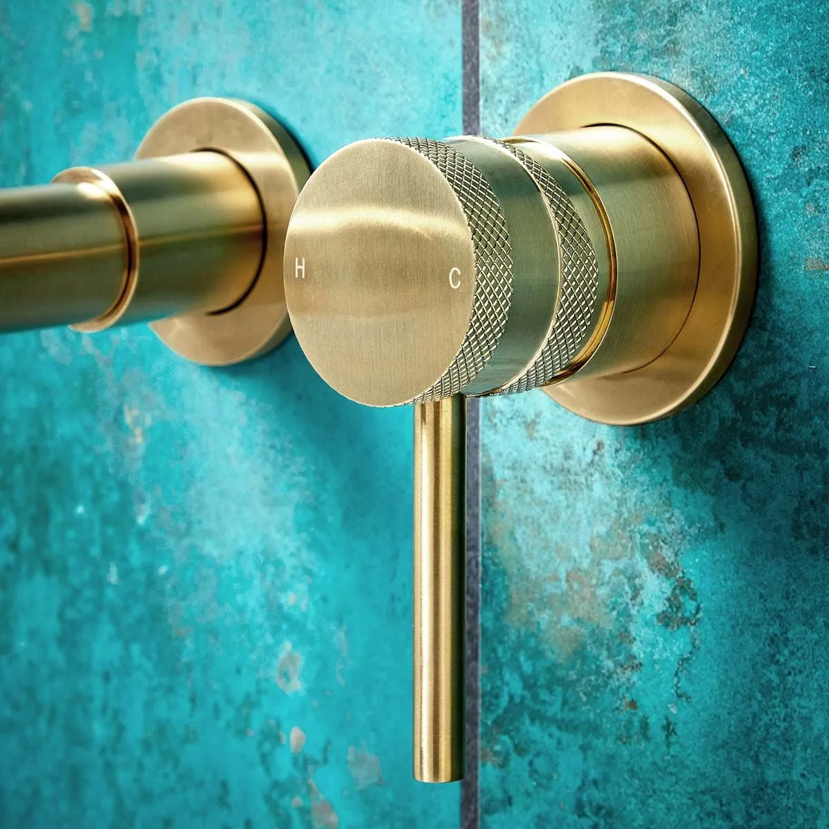 Scudo Core Wall Mounted Basin Tap - Brushed Brass - Image 3