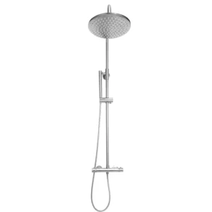Scudo Core Round Rigid Riser Shower - Chrome