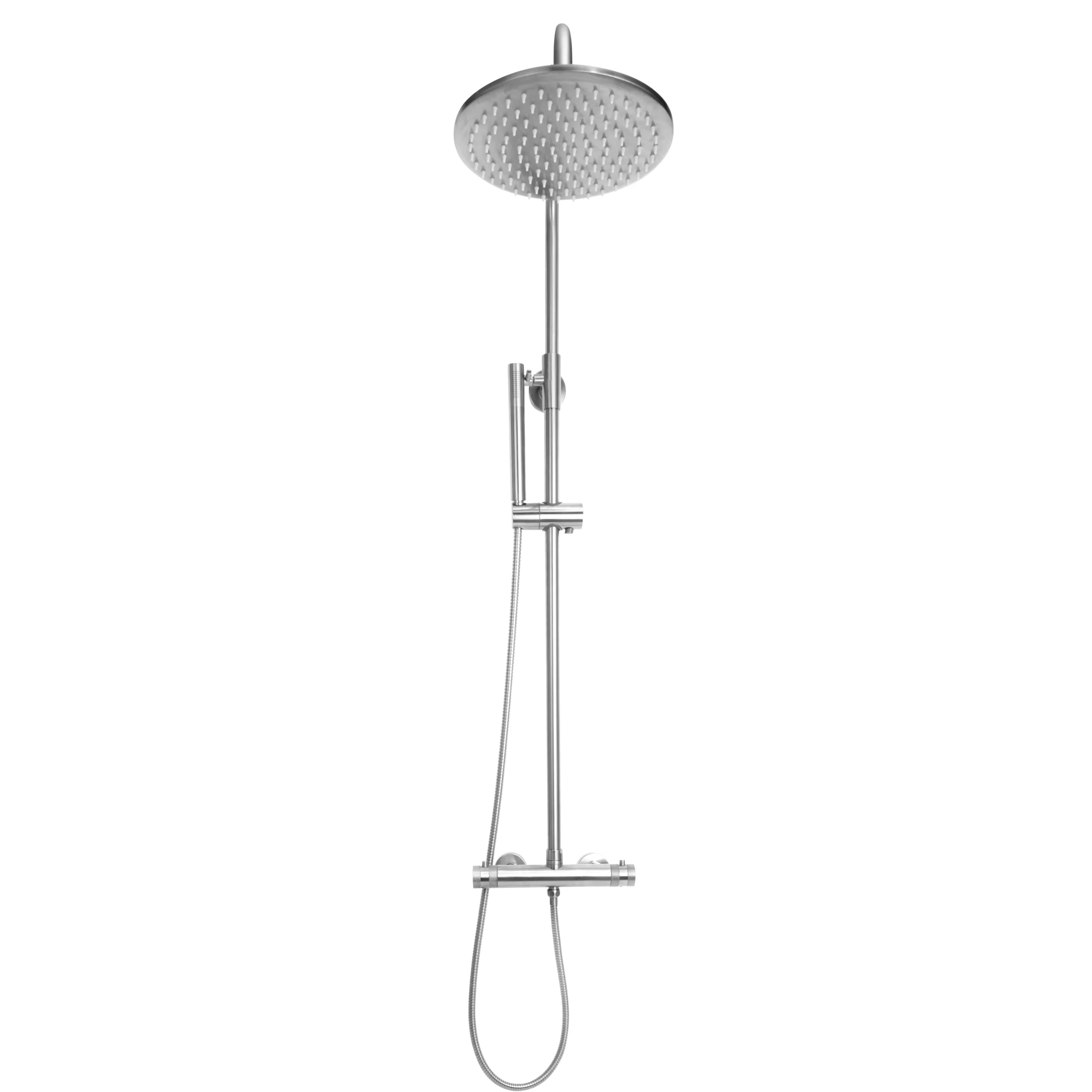 Scudo Core Round Rigid Riser Shower - Chrome