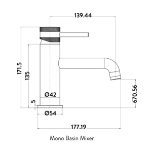 Scudo Core Mono Basin Mixer - Gunmetal