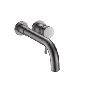 Scudo Core Wall Mounted Basin Tap - Gunmetal