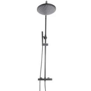 Scudo Core Round Rigid Riser Shower - Gunmetal