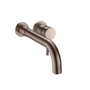 Scudo Core Wall Mounted Basin Tap - Brushed Bronze
