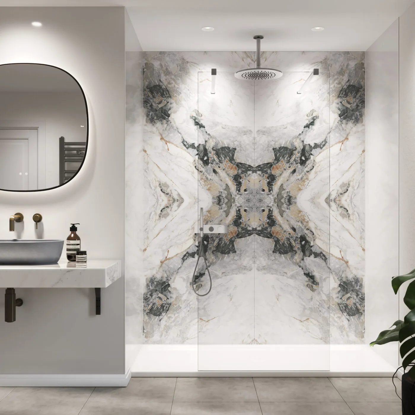 Showerwall Acrylic Book-Matched 2400 x 1200 Arabescato SCA67 - Pack Of Two