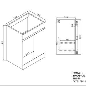 Scudo Empire 600mm Floor Standing Vanity Unit With White Basin - Matte Anthracite