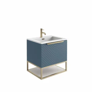 Scudo Ambience 600mm x 480mm x 200mm Frame with Dual Colour Shelf  - Brushed Brass