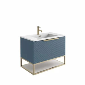 Scudo Ambience 800mm x 480mm x 200mm Frame with Dual Colour Shelf  - Brushed Brass