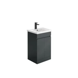 Scudo Empire 500mm Floor Standing Vanity Unit With White Basin - Matte Anthracite