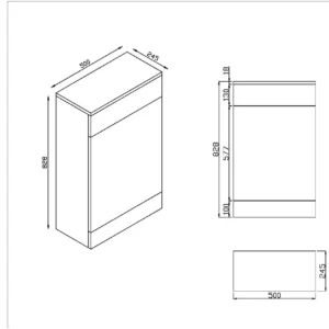 Scudo Empire 500mm x 810mm x 245mm Floorstanding WC Unit - Matte Anthracite