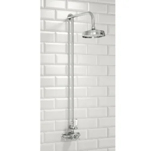 Scudo Traditional Rigid Riser Shower with Fixed Head - Chrome
