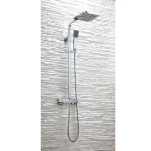 Scudo Elliot Square Rigid Riser Shower - Chrome