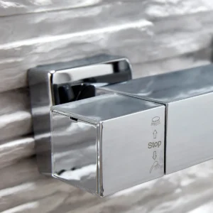 Scudo Elliot Square Rigid Riser Shower - Chrome
