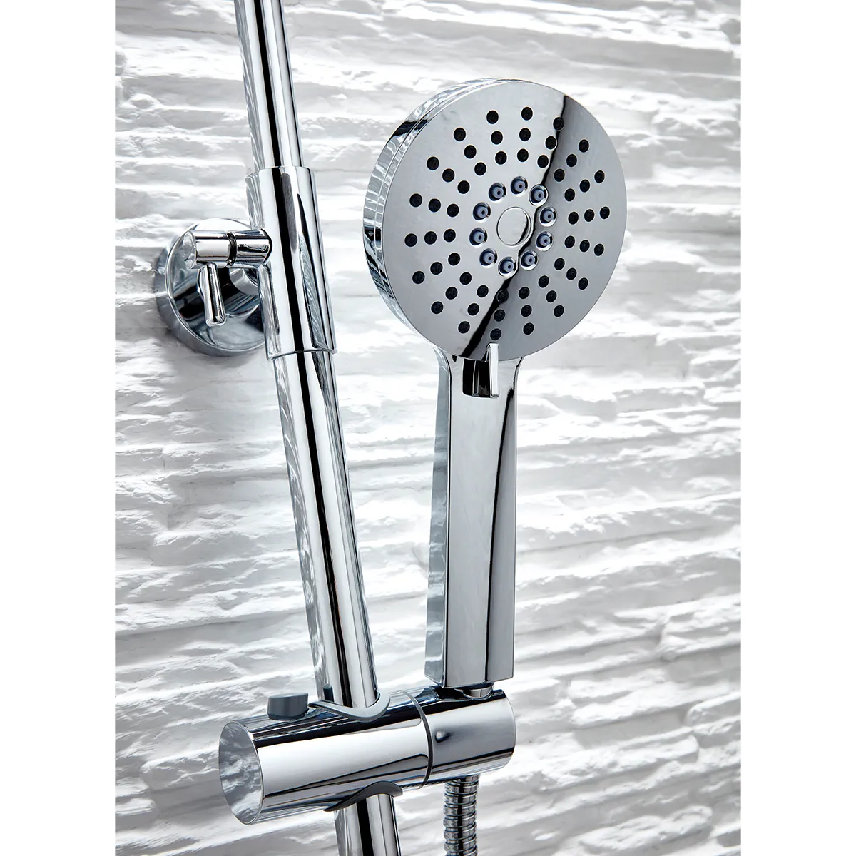 Scudo Serena Round Rigid Riser Shower Set - Chrome - Image 2