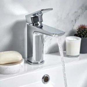 Scudo Muro Deck Mounted 1 Handle Basin Mixer w/ Waste - Chrome