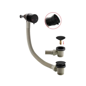 Scudo Bath Filler and Overflow - Black