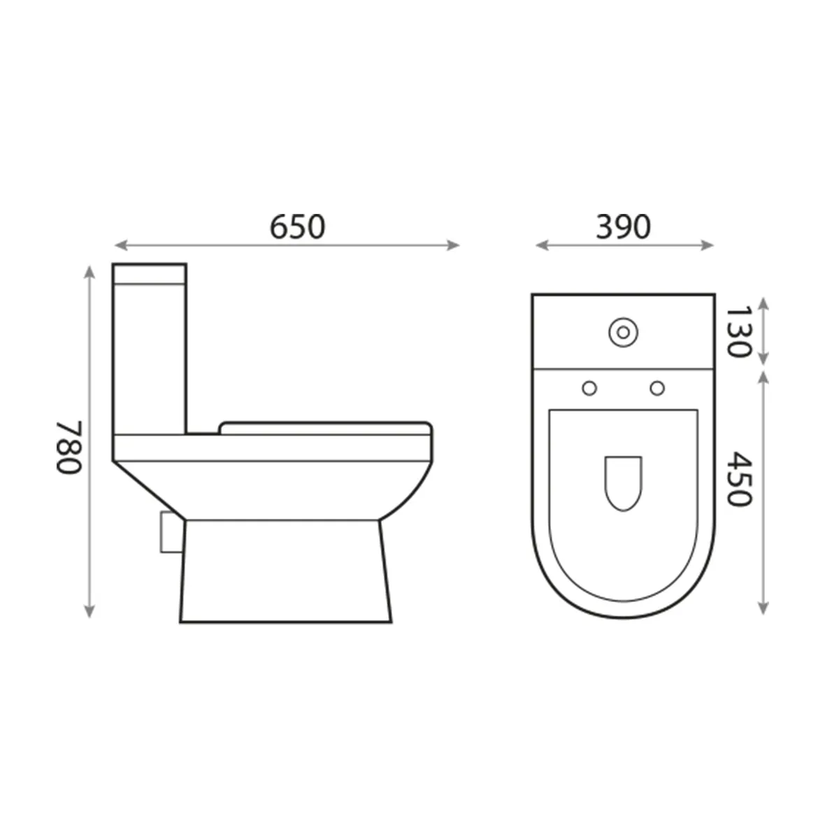 Scudo Spa Rimless Close Coupled Open Back Complete WC - White - Image 3