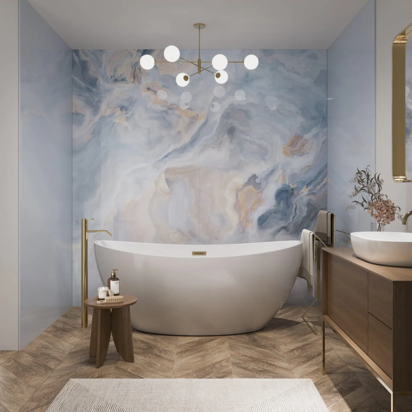 Showerwall Acrylic 2400 x 896 Onyx Crystal SCA69