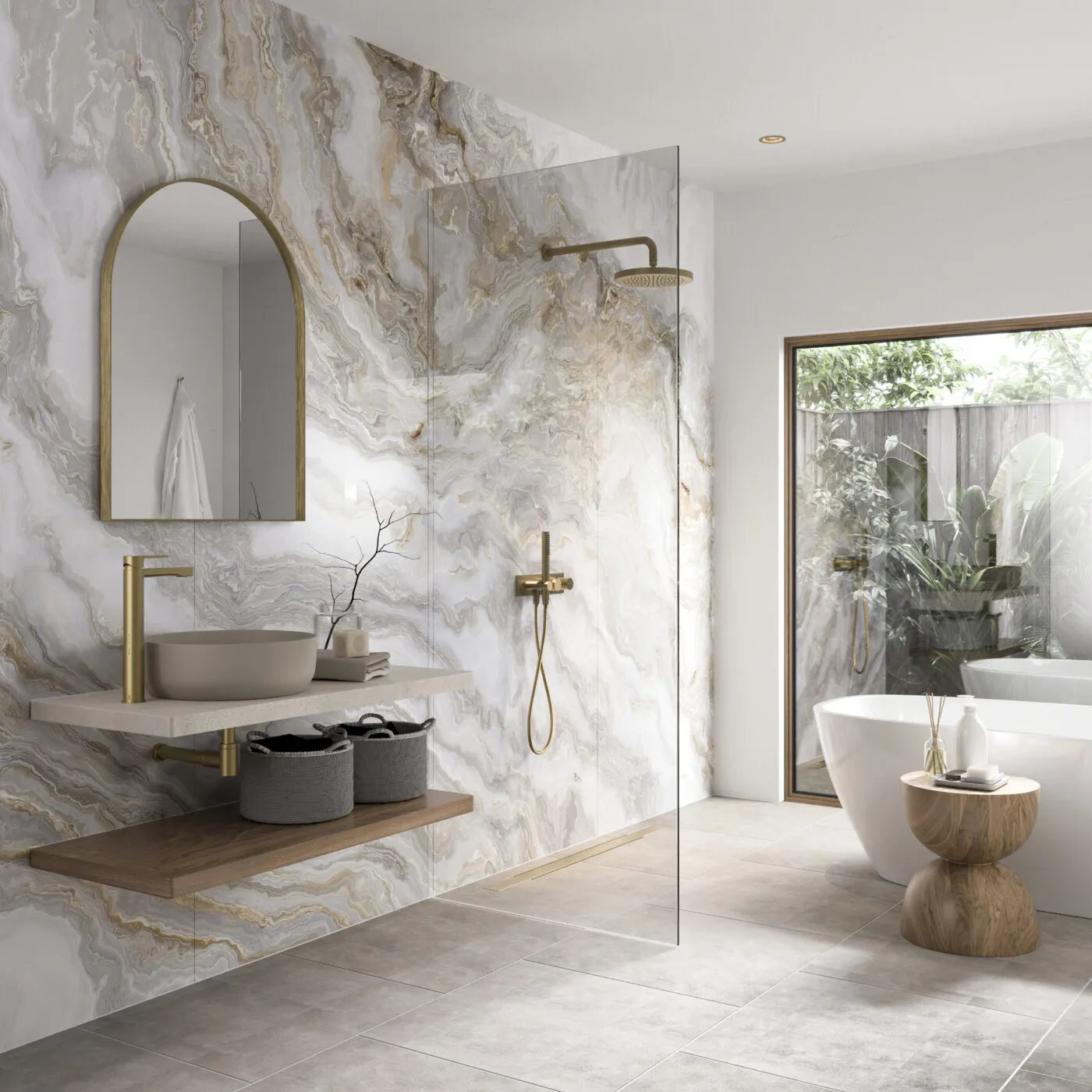Showerwall Acrylic 2400 x 1200 Onyx Smoke SCA71
