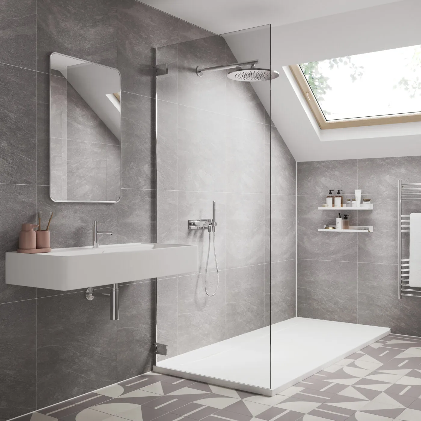 Showerwall Laminate Natural Slate SWT07 2400 x 600 Proclick