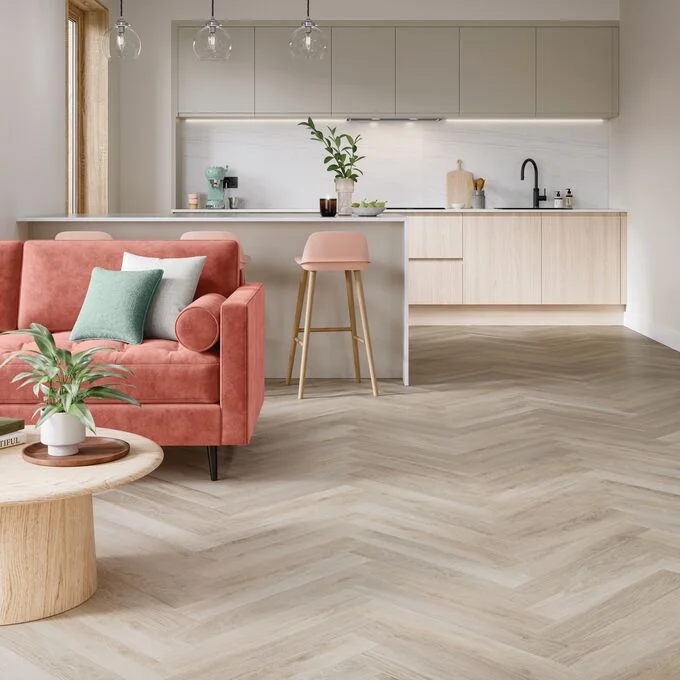 Polyflor Camaro Rigid Core PUR 5.5mm Click LVT Waterside Oak Herringbone RPQ4143 - Image 3