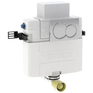 Geberit Duofix Alpha Concealed Cistern 12cm - 6/3 Litres - 82cm Height + Round Flush Plate