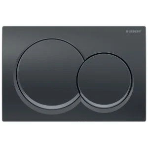 Geberit Duofix Alpha Dual Flush Plate - Round - Black Chrome