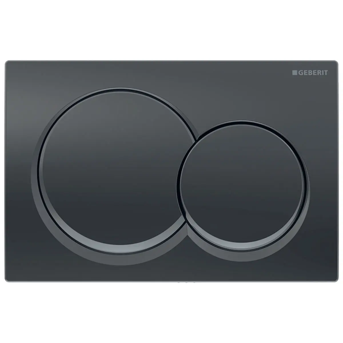 Geberit Duofix Alpha Dual Flush Plate - Round - Black Chrome