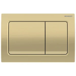 Geberit Duofix Alpha Dual Flush Plate - Square - Brass Coloured