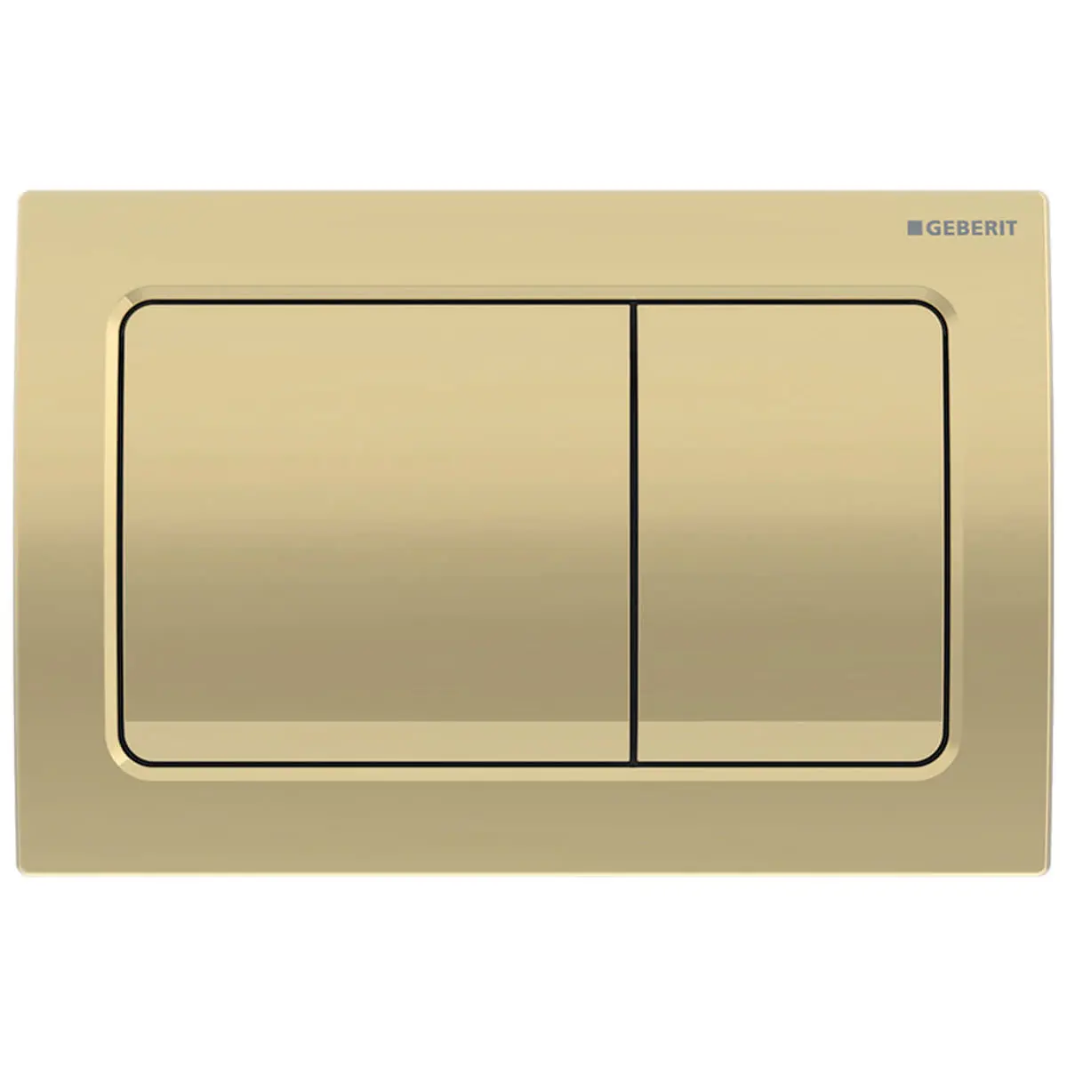 Geberit Duofix Alpha Dual Flush Plate - Square - Brass Coloured