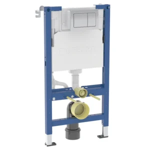 Geberit Duofix Alpha Element For Wall-Hung WC 98cm + Concealed Cistern + Square Flush Plate