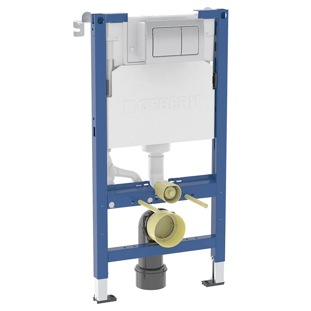Geberit Duofix Alpha Element For Wall-Hung WC 98cm + Concealed Cistern + Square Flush Plate