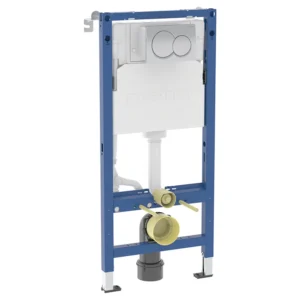 Geberit Duofix Alpha Element For Wall-Hung WC 112cm + Concealed Cistern + Round Flush Plate