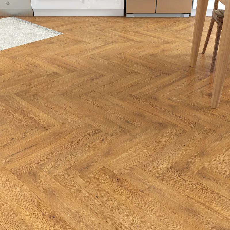 Wood Flooring Kent Select Herringbone 600 x 125 15/4mm Engineered Wood Flooring Amberlight Oak ESH154L-4 - Image 3